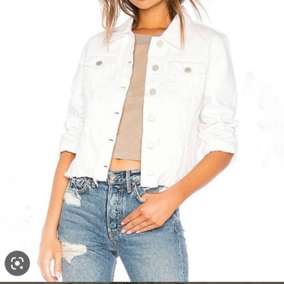 Blank NYC | Off White Denim Raw Edge Jacket - Picture 5 of 5